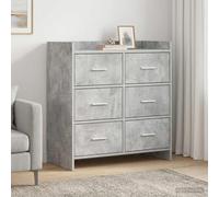 vidaXL Credenza grigio cemento, 75 x 33 x 80 cm, in legno di ingegneria,