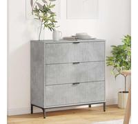 vidaXL Credenza Grigio cemento 79.5 x 33 x 82 cm Legno multistrato