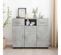 vidaXL Mobile Sideboard con 2 cassetti e 3 porte, colore grigio cemento, realizzato in legno ingegnerizzato. Dimensioni: 88,5 x 30,5 x 73 cm. Ampio spazio, design moderno, adatto per uso interno. As