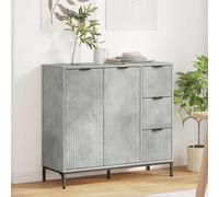 vidaXL Credenza Grigio cemento 89,5 x 33 x 82 cm Legno ingegnerizzato