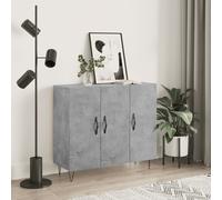 vidaXL Credenza Grigio Cemento 90x34x80 cm in Legno Multistrato