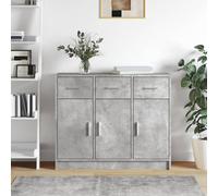 vidaXL Credenza Grigio Cemento 91x28x75 cm in Legno Multistrato