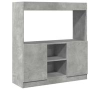 vidaXL Credenza Grigio Cemento 92x33x100 cm in Legno Multistrato, libreria, libreria portaoggetti, libreria con Ante, libreria Moderna
