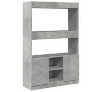 vidaXL Credenza Grigio Cemento 92x33x140 cm in Legno Multistrato, libreria, libreria portaoggetti, libreria con Ante, libreria Moderna