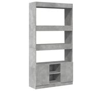 vidaXL Credenza Grigio Cemento 92x33x180 cm in Legno Multistrato, libreria, libreria portaoggetti, libreria con Ante, libreria Moderna