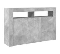 vidaXL Credenza moderna in cemento grigio con luci a LED | 8 scomparti | Legno ingegnerizzato | Perfetto per soggiorno o sala da pranzo | Design contemporaneo | Armadio per mobili