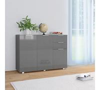 vidaXL Credenza Grigio Lucido 107x35x80,5 cm