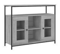 AX Credenza Mobiletto Armadietto 100x35x80cm Portaoggetti Grigio Sonoma + 835507