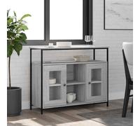AX Credenza Mobiletto Armadietto 100x35x80cm Portaoggetti Grigio Sonoma + 835507