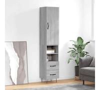 vidaXL Credenza Grigio Sonoma 34,5x34x180 cm in Legno Multistrato