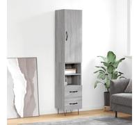 vidaXL Credenza Grigio Sonoma 34,5x34x180 cm in Legno Multistrato