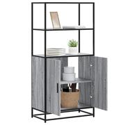 vidaXL Credenza Grigio Sonoma 68x35x139 cm Legno Multistrato Metallo