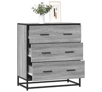 vidaXL Credenza Grigio Sonoma 68x35x76 cm in Truciolato e Metallo, armadietto, Armadio da Cucina, Armadio da Soggiorno, Buffet, Armadio da corridoio