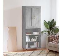 vidaXL Credenza Grigio Sonoma 69,5x34x180 cm in Legno Multistrato