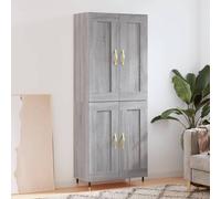 vidaXL Credenza Grigio Sonoma 69,5x34x180 cm in Legno Multistrato