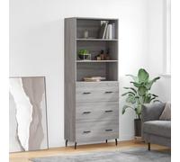 vidaXL Credenza Grigio Sonoma 69,5x34x180 cm in Legno Multistrato