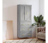 vidaXL Credenza Grigio Sonoma 69,5x34x180 cm in Legno Multistrato