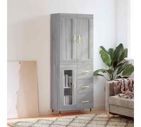 vidaXL Credenza Grigio Sonoma 69,5x34x180 cm in Legno Multistrato
