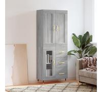vidaXL Credenza Grigio Sonoma 69,5x34x180 cm in Legno Multistrato