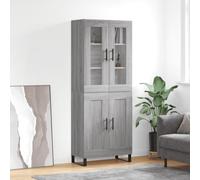 vidaXL Credenza Grigio Sonoma 69,5x34x180 cm in Legno Multistrato
