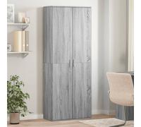 VidaXL Credenza alta Sonoma grigio 70x35x180 cm in legno di ingegneria - Mobile di stoccaggio, armadio alto e laterale per soggiorno