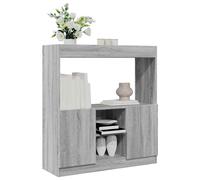vidaXL Credenza Grigio Sonoma 92x33x100 cm in Legno Multistrato, libreria, libreria portaoggetti, libreria con Ante, libreria Moderna