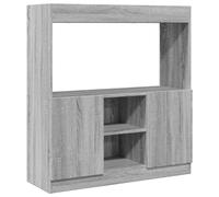 vidaXL Credenza Grigio Sonoma 92x33x100 cm in Legno Multistrato, libreria, libreria portaoggetti, libreria con Ante, libreria Moderna