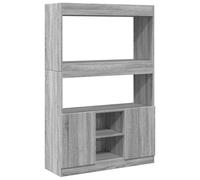 vidaXL Credenza Grigio Sonoma 92x33x140 cm in Legno Multistrato, libreria, libreria portaoggetti, libreria con Ante, libreria Moderna