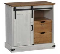 vidaXL Credenza HALDEN con Anta Scorrevole 80x40x80 cm Legno Massello, mobile contenitore, armadio credenza, armadio corridoio, armadio buffet