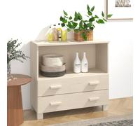 vidaXL Credenza HAMAR ambra 85x35x80 cm in Legno Massello di Pino
