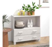vidaXL Credenza HAMAR Bianca 85x35x80 cm in Legno Massello di Pino