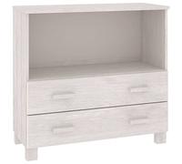 vidaXL Credenza HAMAR Bianca 85x35x80 cm in Legno Massello di Pino
