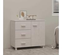 vidaXL Credenza HAMAR Bianca 90x40x80 cm in Legno Massello di Pino