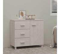 vidaXL Credenza HAMAR Bianca 90x40x80 cm in Legno Massello di Pino