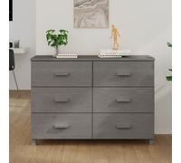 vidaXL Credenza HAMAR Grigio Chiaro 113x40x80cm Legno Massello di Pino