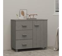vidaXL Credenza HAMAR Grigio Chiaro 90x40x80 cm Legno Massello di Pino