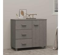 vidaXL Credenza HAMAR Grigio Chiaro 90x40x80 cm Legno Massello di Pino