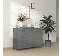 vidaXL Credenza HAMAR Grigio Scuro 113x40x80 cm Legno Massello di Pino
