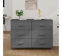 vidaXL Credenza HAMAR Grigio Scuro 113x40x80 cm Legno Massello di Pino
