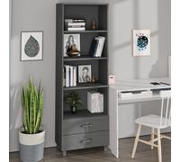 vidaXL Credenza HAMAR Grigio Scuro 60x35x180 cm Legno Massello di Pino