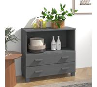 vidaXL Credenza HAMAR Grigio Scuro 85x35x80 cm Legno Massello di Pino