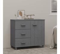 vidaXL Credenza HAMAR Grigio Scuro 90x40x80 cm Legno Massello di Pino