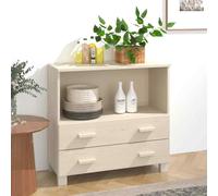 vidaXL Credenza HAMAR Miele 85x35x80 cm in Legno Massello di Pino