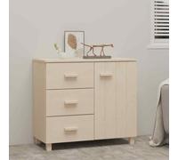 vidaXL Credenza HAMAR Miele 90x40x80 cm in Legno Massello di Pino