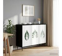 vidaXL Credenza HANAU Rovere Nero 102 x 33 x 76 cm, Mobile per soggiorno e sala da pranzo, sideboard rettangolare, arredamento moderno, soluzione ampia per casa