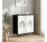 vidaXL Credenza HANAU Rovere Nero 69 x 33 x 76 cm Legno ingegnerizzato, Mobile laterale rettangolare moderno, soluzione di stoccaggio elegante per soggiorno e sala da pranzo