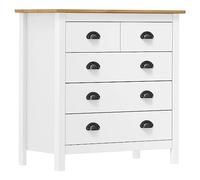 vidaXL Credenza Hill Bianco 79x40x80 cm Legno Massello di Pino