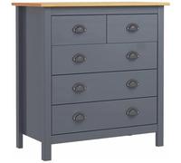 VIDAXL - Credenza Hill Grigia 79x40x80 cm in Legno Massello di Pino