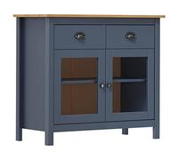 vidaXL Credenza Hill Grigia 91x40x80 cm in Legno Massello di Pino