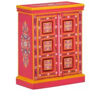 vidaXL Credenza in Legno Massello di Mango Rosa Dipinta a Mano Madia Mobiletto